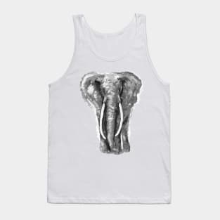 Elephant Art Black and White Tank Top